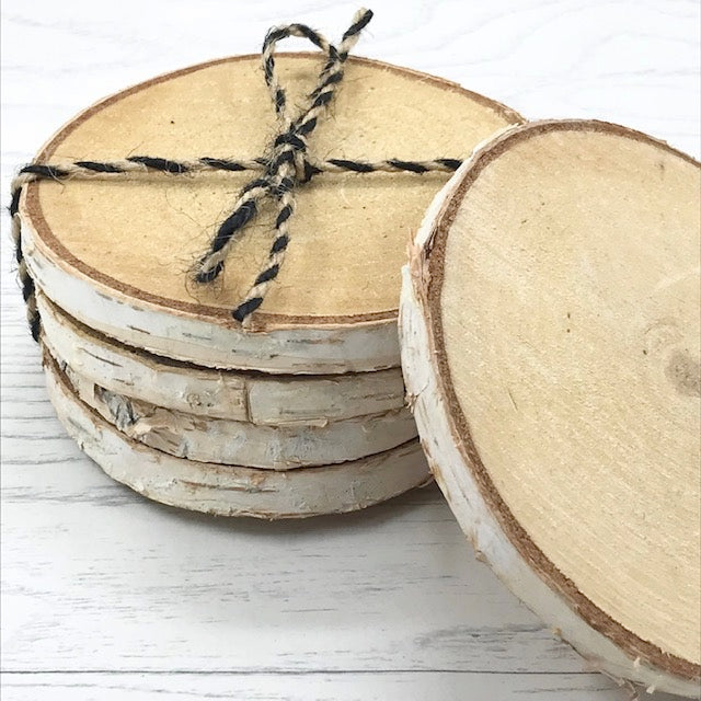 Natural Birch Bark Coasters