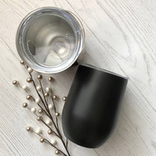 Load image into Gallery viewer, Insulated Black Wine Tumbler