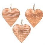 Puffy Heart Hanging Ornament | Assorted Design | Copper
