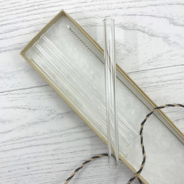 Clear Glass Cocktail Straws